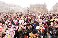 Người dân Đan Mạch tuần hành ủng hộ Greenland. (Ảnh: TÂN HOA XÃ)