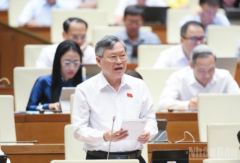 Đại biểu Tô Văn Tám (Kon Tum) phát biểu. (Ảnh: DUY LINH) ndo_br_to-van-tam-kon-tum.jpg