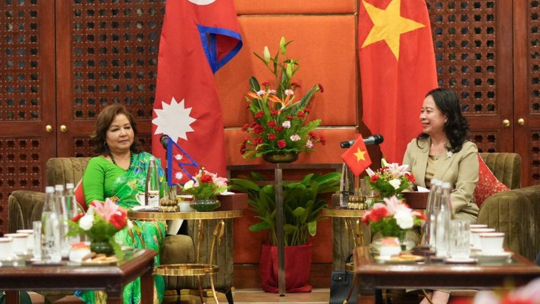 Phó Chủ tịch nước Võ Thị Ánh Xuân tiếp Bộ trưởng Ngoại giao Nepal Arzu Rana Deuba. (Ảnh: TTXVN) tiep-btng.jpg