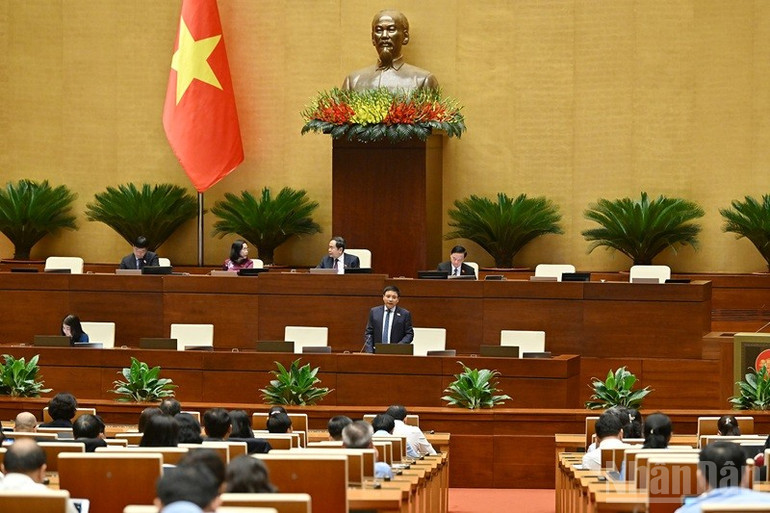 Bộ trưởng Tài chính Nguyễn Văn Thắng phát biểu. (Ảnh: THỦY NGUYÊN) ndo_br_chi-2007-9294.jpg