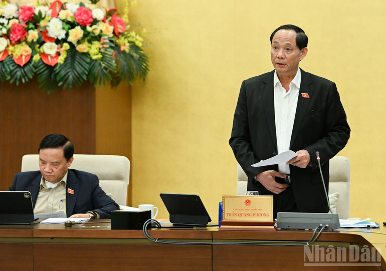 Vice Chairman of the National Assembly Tran Quang Phuong chaired the meeting. (Photo: DUY LINH) ndo_br_pho-ctqh-tran-quang-phuong.jpg