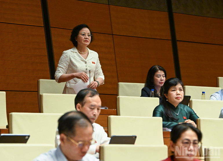 Phó Thủ tướng Chính phủ Phạm Thị Thanh Trà phát biểu tại phiên họp. (Ảnh: DUY LINH) ndo_br_ptt-pham-thi-thanh-tra-1.jpg
