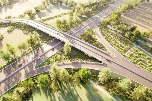 Hệ thống cầu vượt đi ngang cao tốc Thành phố Hồ Chí Minh- Mộc Bài (ảnh: VÕ LÊ)