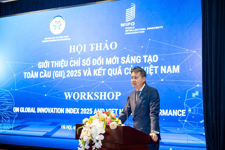 Tổng Giám đốc Tổ chức Sở hữu trí tuệ thế giới Daren Tang phát biểu tại Hội thảo. wipo.jpg