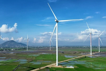 Tỉnh Ninh Thuận đang đẩy mạnh phát triển năng lượng tái tạo gắn với bảo vệ môi trường, ứng phó biến đổi khí hậu. (Ảnh: Nguyễn Thành – TTXVN)