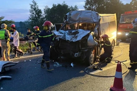 Hiện trường vụ tai nạn. (Ảnh: Công an cung cấp)