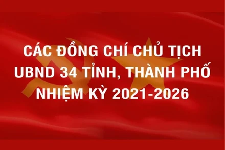 [Infographic] Danh sách các đồng chí Chủ tịch UBND 34 tỉnh, thành phố nhiệm kỳ 2021-2026