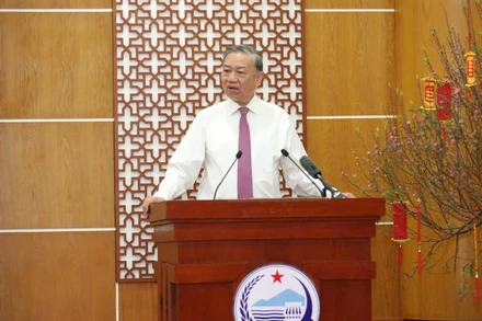 Tổng Bí thư Tô Lâm chúc Tết Đảng bộ, chính quyền, nhân dân tỉnh Tây Ninh.