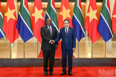 Chủ tịch Quốc hội Trần Thanh Mẫn và Tổng thống Nam Phi Matamela Cyril Ramaphosa.