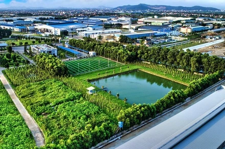 Khu công nghiệp sinh thái Nam Cầu Kiền, huyện Thủy Nguyên, thành phố Hải Phòng. (Ảnh: HỒNG ĐIỆP)