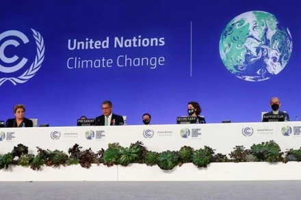 Phiên bế mạc Hội nghị lần thứ 26 các bên tham gia Công ước khung của Liên hợp Quốc về biến đổi khí hậu (COP26), ngày 13/11/2021, tại Glasgow, Vương quốc Anh. (Ảnh: Xinhua)