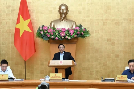Thủ tướng Phạm Minh Chính chủ trì Phiên họp Chính phủ chuyên đề xây dựng pháp luật tháng 9/2025. (Ảnh: Trần Hải)