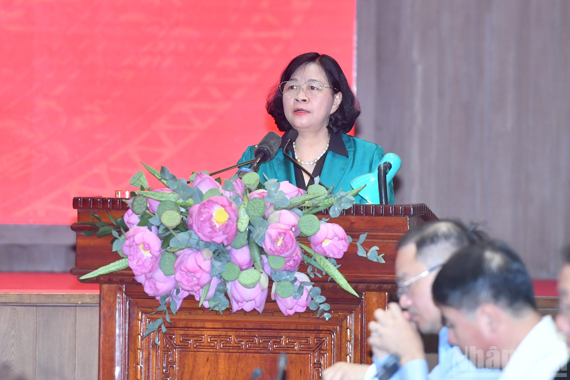 Bí thư Thành ủy Hà Nội Bùi Thị Minh Hoài phát biểu. ndo_br_a5-dsc-3510.jpg