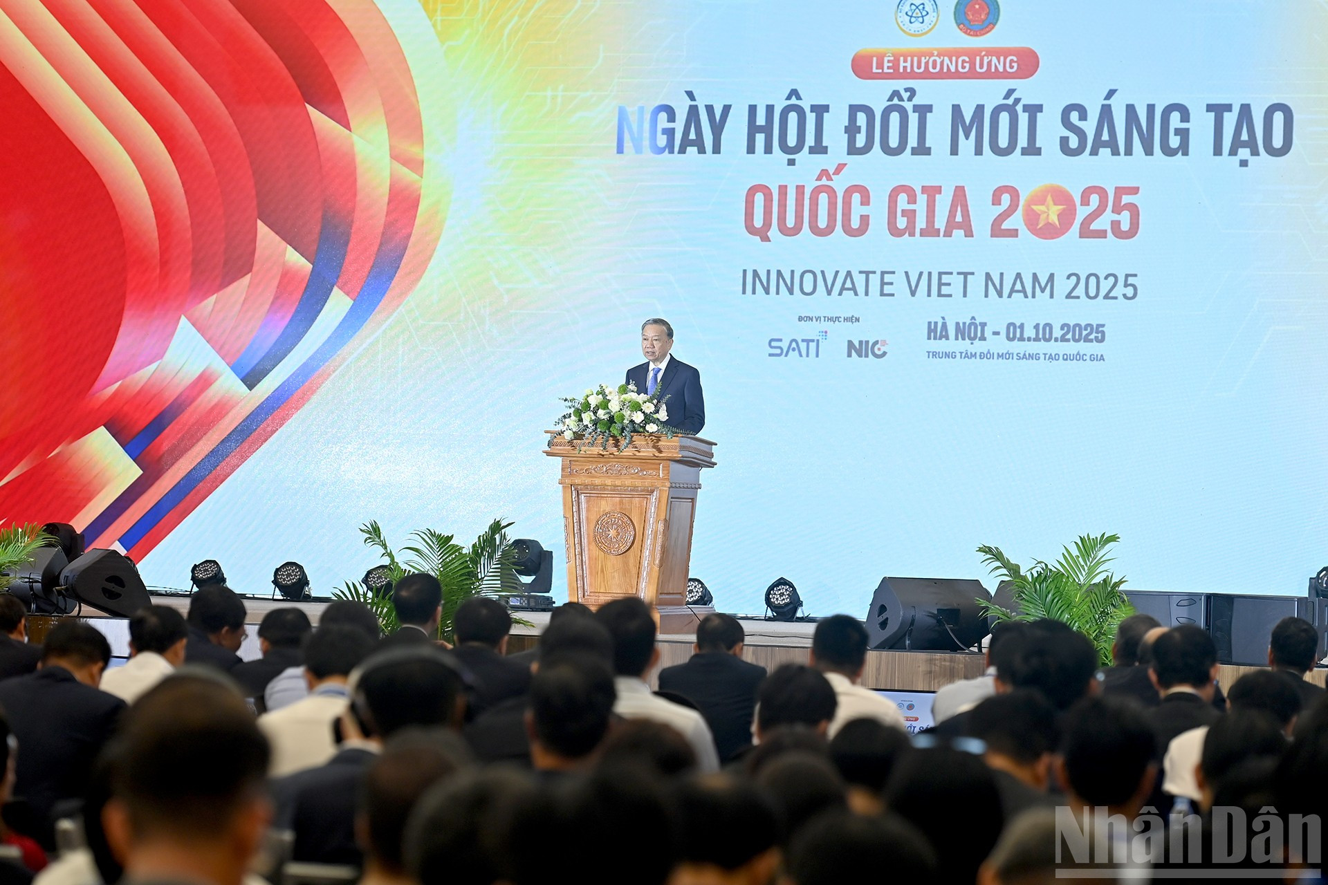 Tổng Bí thư Tô Lâm phát biểu tại Lễ hưởng ứng Ngày hội Đổi mới sáng tạo quốc gia năm 2025. ndo_br_a4-bnd-0020.jpg