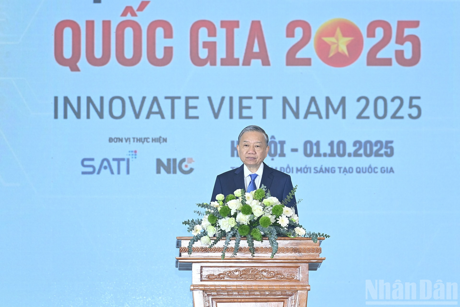 Tổng Bí thư Tô Lâm phát biểu tại Lễ hưởng ứng Ngày hội Đổi mới sáng tạo quốc gia năm 2025. ndo_br_a4-bnd-0002.jpg