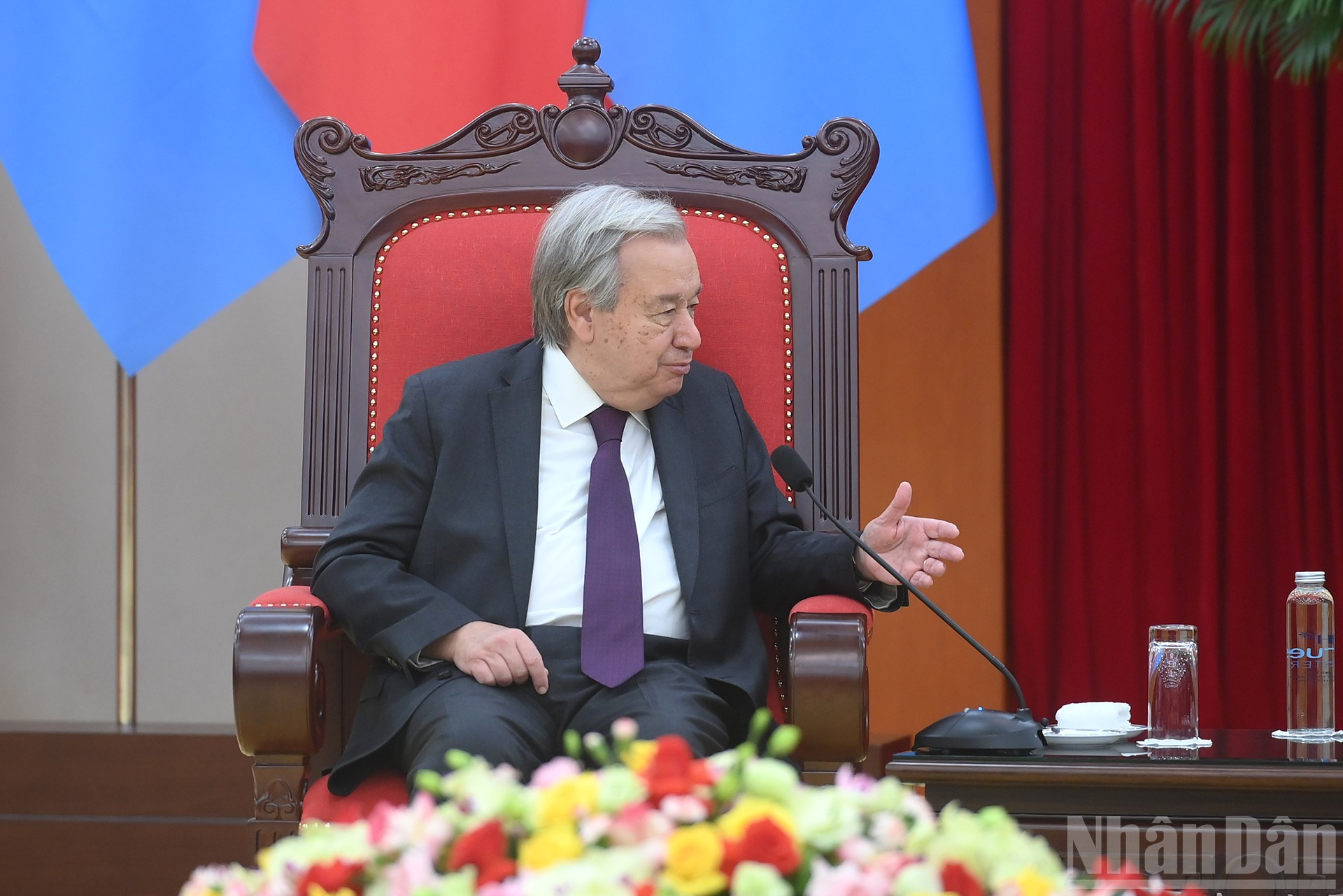 Tổng Thư ký Liên hợp quốc Antonio Guterres phát biểu tại cuộc tiếp. ndo_br_a5-bnd-4698.jpg
