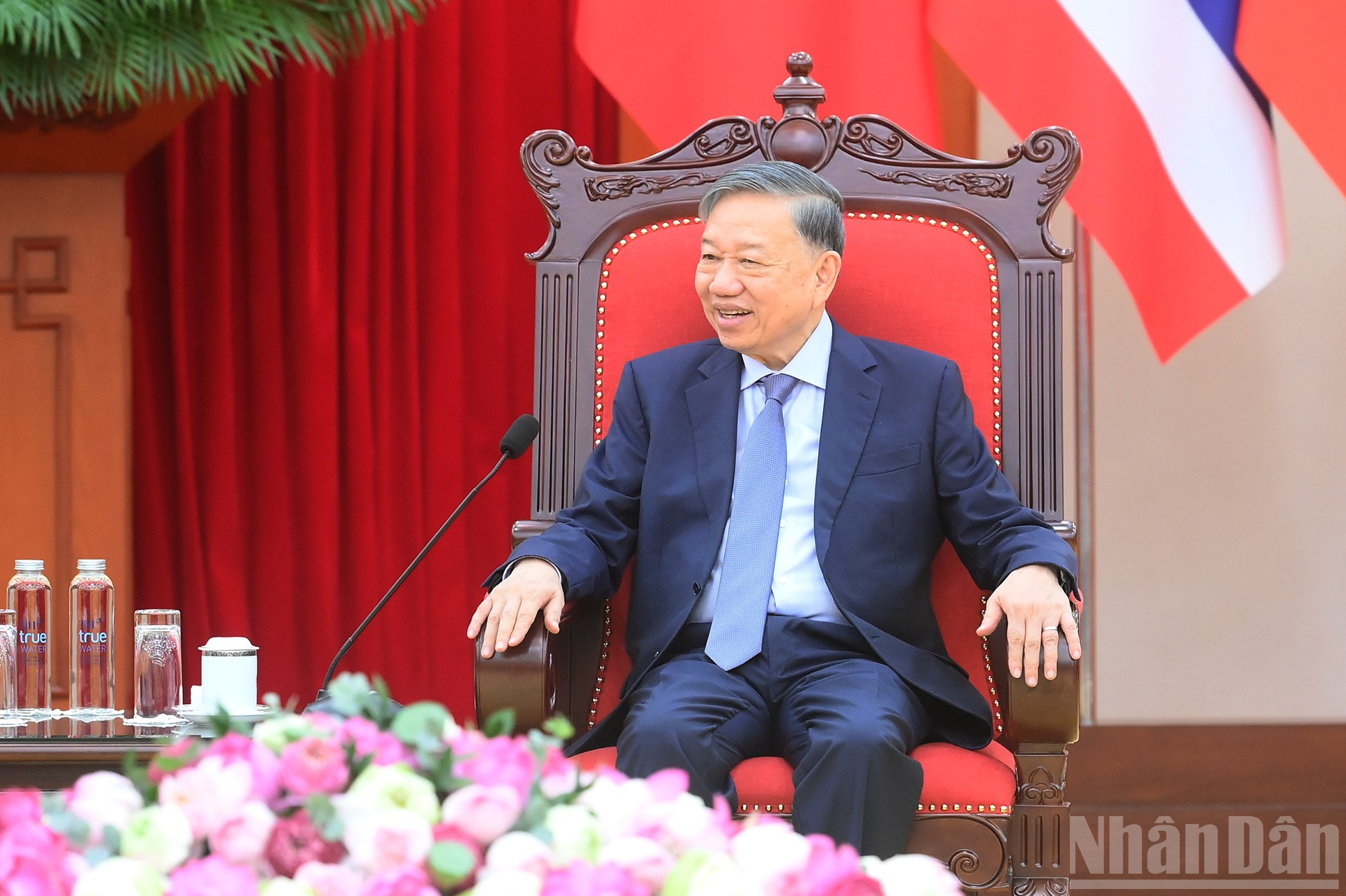 Tổng B&iacute; thư, Chủ tịch nước T&ocirc; L&acirc;m ph&aacute;t biểu tại cuộc tiếp Chủ tịch Quốc hội ki&ecirc;m Chủ tịch Hạ viện Vương quốc Th&aacute;i Lan Sophon Zaram.