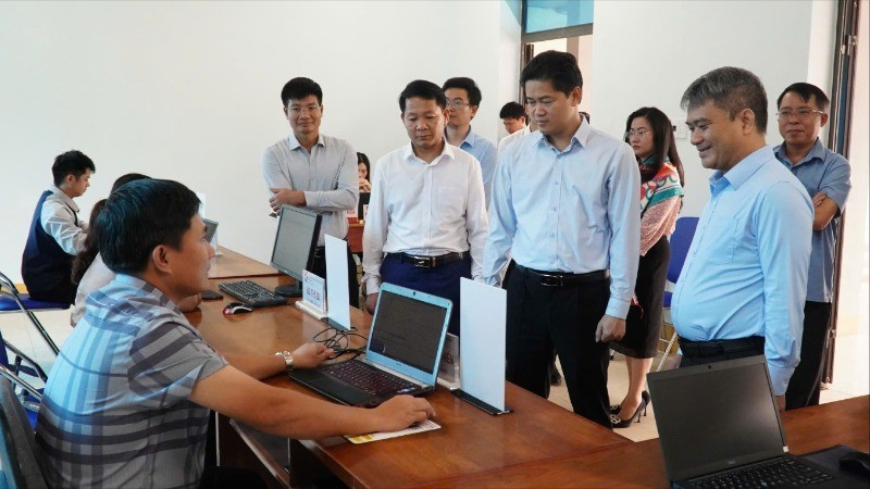Đoàn công tác kiểm tra tại xã Khun Há, tỉnh Lai Châu.