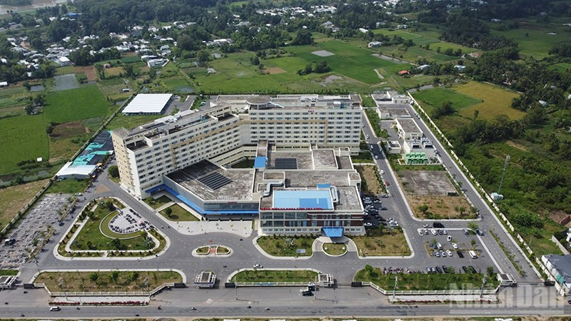 Bệnh viện đa khoa Trà Vinh, phường Nguyệt Hóa, tỉnh Vĩnh Long, nơi xảy ra vụ nổ.