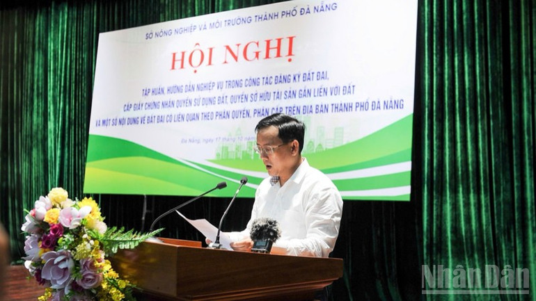 Phó Giám đốc Sở Nông nghiệp và Môi trường Đà Nẵng Trần Quốc Hùng phát biểu. ndo_br_4bca0eb0-644a-47e9-89ad-67baa0b1db6a-1262.jpg