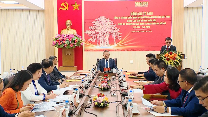 Tổng Bí thư Tô Lâm thăm Báo Nhân Dân nhân kỷ niệm 75 năm, ghi nhận đóng góp quan trọng