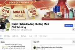 Fanpage “Dược phẩm Hoàng Hường Meli chính hãng” bị Bộ Y tế đề nghị xử lý vi phạm. (Ảnh chụp màn hình)