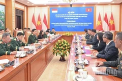 Quang cảnh hội đàm. (Ảnh: THẾ ĐẠI)