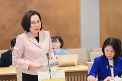 Bà Lê Thị Việt Lâm, Phó Vụ trưởng Hợp tác quốc tế chia sẻ tại họp báo. (Ảnh: TL)