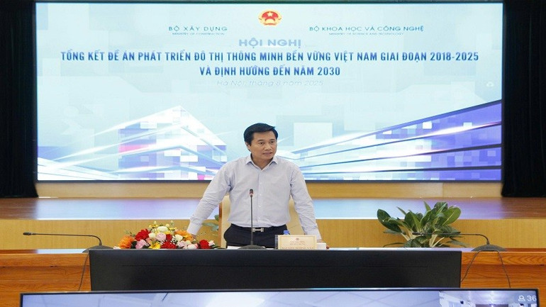 Thứ trưởng Xây dựng Nguyễn Tường Văn kết luận hội nghị. (Ảnh: THANH TÂM) anh-thu-truong-van.jpg