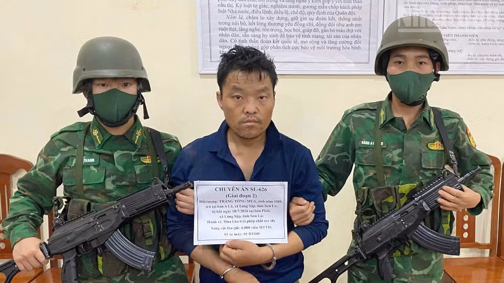 Đối tượng Tráng Tồng Mua (sinh năm 1989) đã được lực lượng Phòng, chống ma túy Bộ đội Biên phòng Sơn La bắt giữ.