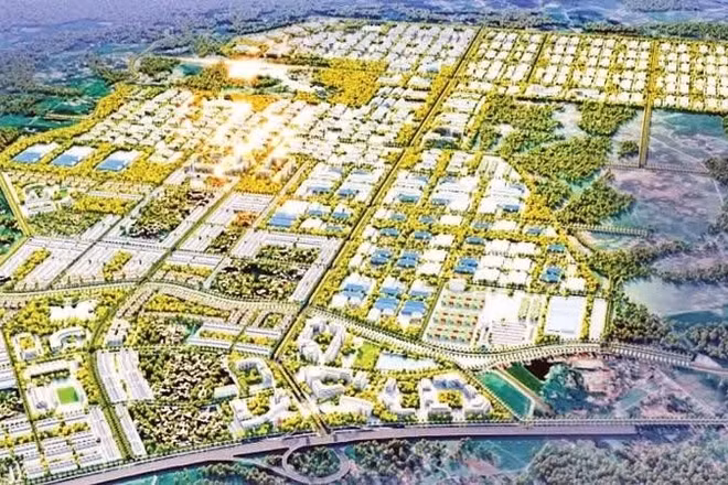 Phối cảnh Khu công nghiệp Phú Bình, Thái Nguyên. (Ảnh: Thế Bình)