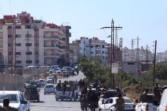 Lực lượng an ninh Syria tiến vào thành phố Sweida ở miền nam nước này. (Ảnh: THX/TTXVN)