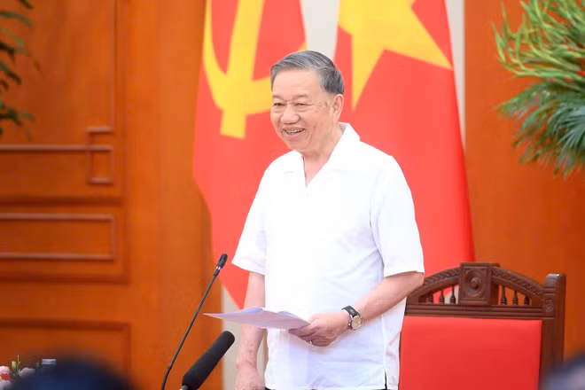 Tổng Bí thư, Chủ tịch nước Tô Lâm phát biểu tại cuộc làm việc. (Ảnh: ĐĂNG KHOA)
