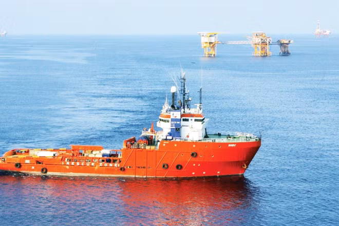 Khai thác dầu khí trên biển của Petrovietnam.
