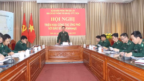 Ban Chỉ huy phòng thủ dân sự, phòng chống thiên tai, tìm kiếm cứu nạn Bộ đội Biên phòng tỉnh Đắk Lắk tổ chức hội nghị triển khai công tác ứng phó với bão số 13.