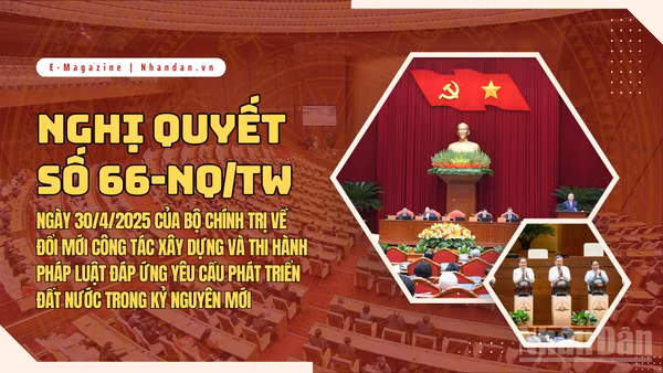 Nghị quyết số 66-NQ/TW ngày 30/4/2025 của Bộ Chính trị về đổi mới công tác xây dựng và thi hành pháp luật đáp ứng yêu cầu phát triển đất nước trong kỷ nguyên mới