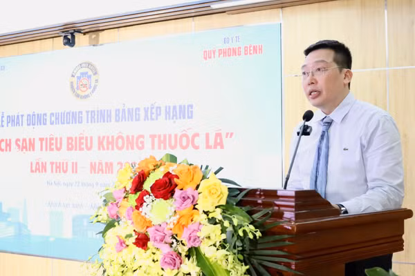 Tổng Biên tập Báo Văn hóa Nguyễn Anh Vũ, Trưởng Ban tổ chức phát biểu tại lễ phát động. (Ảnh: Q.H)