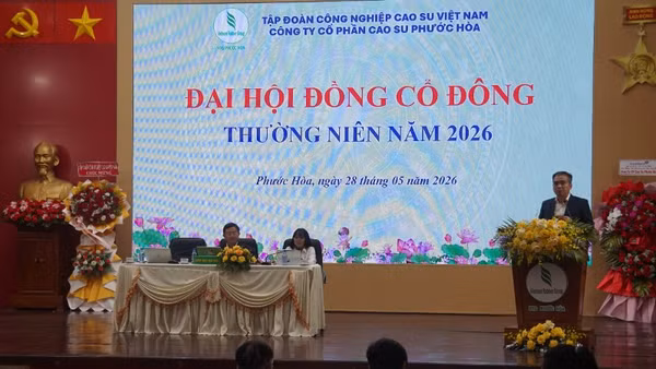 Quang cảnh Đại hội đồng cổ đông thường niên năm 2026 Công ty cổ phần Cao-su Phước Hòa.