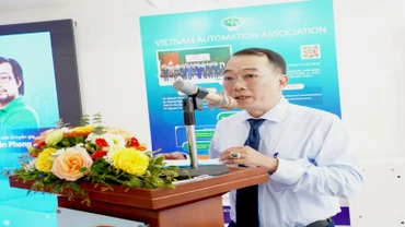 Ông Bùi Minh Cường - Giám đốc Nhà xuất bản Khoa học và Kỹ thuật chia sẻ tại sự kiện.