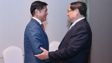 Thủ tướng Phạm Minh Chính và Tổng thống Philippines Ferdinand Romualdez Marcos. (Ảnh: NHẬT BẮC - VGP) 