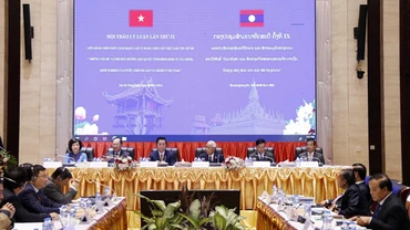 Hội thảo lý luận lần thứ 9 giữa Đảng Cộng sản Việt Nam và Đảng Nhân dân Cách mạng Lào. (Ảnh: TTXVN)