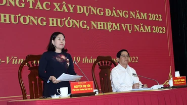 Bí thư Tỉnh ủy Bà Rịa-Vũng Tàu Phạm Viết Thanh và Phó Bí thư Thường trực Tỉnh ủy Nguyễn Thị Yến chủ trì hội nghị.