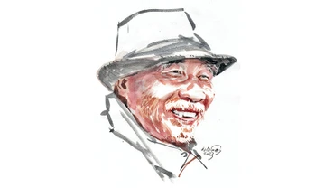 Ký họa chân dung nhà thơ Phạm Công Trứ của họa sĩ Đỗ Hoàng Tường.