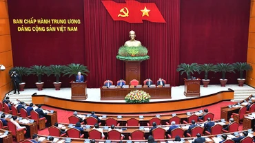 Quang cảnh Hội nghị Ban Chấp hành Trung ương Đảng khóa XIII, ngày 25/11. Ảnh | ĐĂNG KHOA