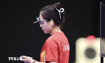 Xạ thủ Trịnh Thu Vinh. (Ảnh: TTXVN)
