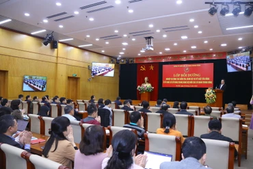Quang cảnh lớp bồi dưỡng nghiệp vụ công tác kiểm tra đảng.