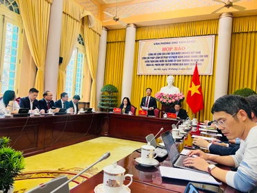 Quang cảnh buổi họp báo.