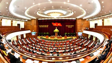 Quang cảnh Hội nghị Trung ương giữa nhiệm kỳ khóa XIII.