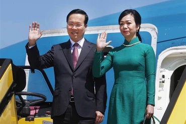 Chủ tịch nước Võ Văn Thưởng và Phu nhân. (Ảnh: TTXVN)