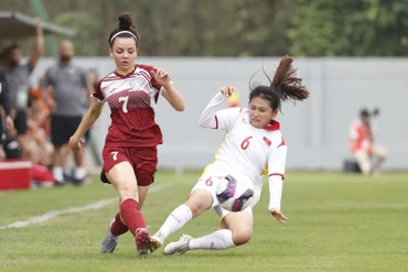 U17 nữ Việt Nam giành chiến thắng dễ dàng trước U17 nữ Palestine. (Ảnh: VFF)